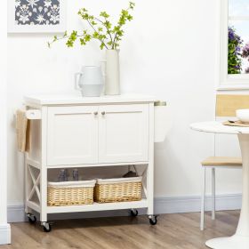 Rolling Kitchen Island Cart (Option: White-941x495x232 mm)