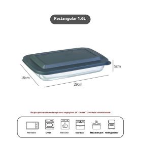 Storage Glass Dumplings Box Borosilicate Glass Plate With Lid (Option: 2style)