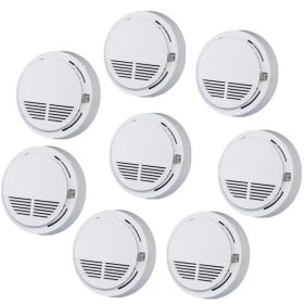 Smoke Alarm Detector Fire Gas Alarm Detector With Battery Photoelectric Sensor Alert Warning (Option: 8Pcs)