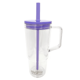 Made Of BPA-free, Double-walled, Leak-proof, Portable Cup Holder With Straw Handle, Suitable For Both Hot And Cold Drinks, Car Cup Holder, Office Gift (Option: Purple)