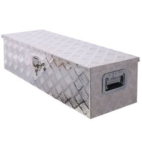 39inch Aluminum Tool Box,heavy Duty Truck Bed Tool Box,outdoor Trailer Pickup Storage Tool Box,RV Storage Organizer,underbody Box W Lock Keys,silver 3 (Option: Silver)