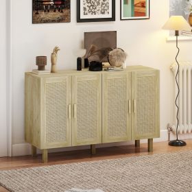 Boho Kitchen Cabinet (Option: Natural Wood-1340x455x150 mm)