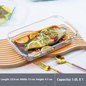 Storage Glass Dumplings Box Borosilicate Glass Plate With Lid (Option: 1style)