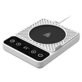 3 Colors Options -- 1Pc Desktop Electric Mug Warmer Auto Shut Off Timer Setting 6 Temperature Levels Cup Warmer For Milk Tea Cup Heating Plate (Option: White)