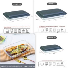 Storage Glass Dumplings Box Borosilicate Glass Plate With Lid (Option: Set)