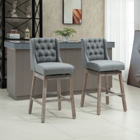 Bar Height Bar Stools Set of 2 (Option: Grey-785x625x500 mm)
