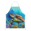 Loggerhead Sea Turtle Apron Cooking Kitchen Server Baking Crafts Gardening for Adult Women Men, Unisex, Large, Multicolor