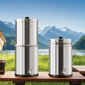 2.25G Gravity-fed Water Filter Countertop System Stainless Steel 2 Filters (Option: Natural)