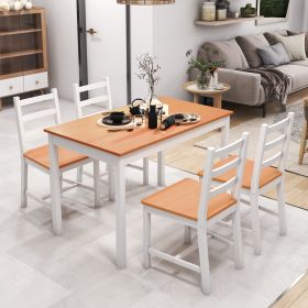 Dining Table Set for 4 (Option: White-1180x770x225 mm)