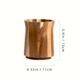 Rotating Wooden Kitchen Utensil Holder - Reclaimed Acacia Wood Jar, Suitable For Spatulas, Cooking Tools, And Kitchen Accessories - Rustic Countertop (Option: Small)