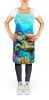 Loggerhead Sea Turtle Apron Cooking Kitchen Server Baking Crafts Gardening for Adult Women Men, Unisex, Large, Multicolor