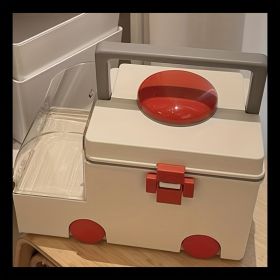 Large Capacity Ambulance-Shaped Storage Box With Lid - Multifunctional Organizer For Sundries & Pills, Perfect For Home Decor, Storage Bins For Home O (Option: Gray)